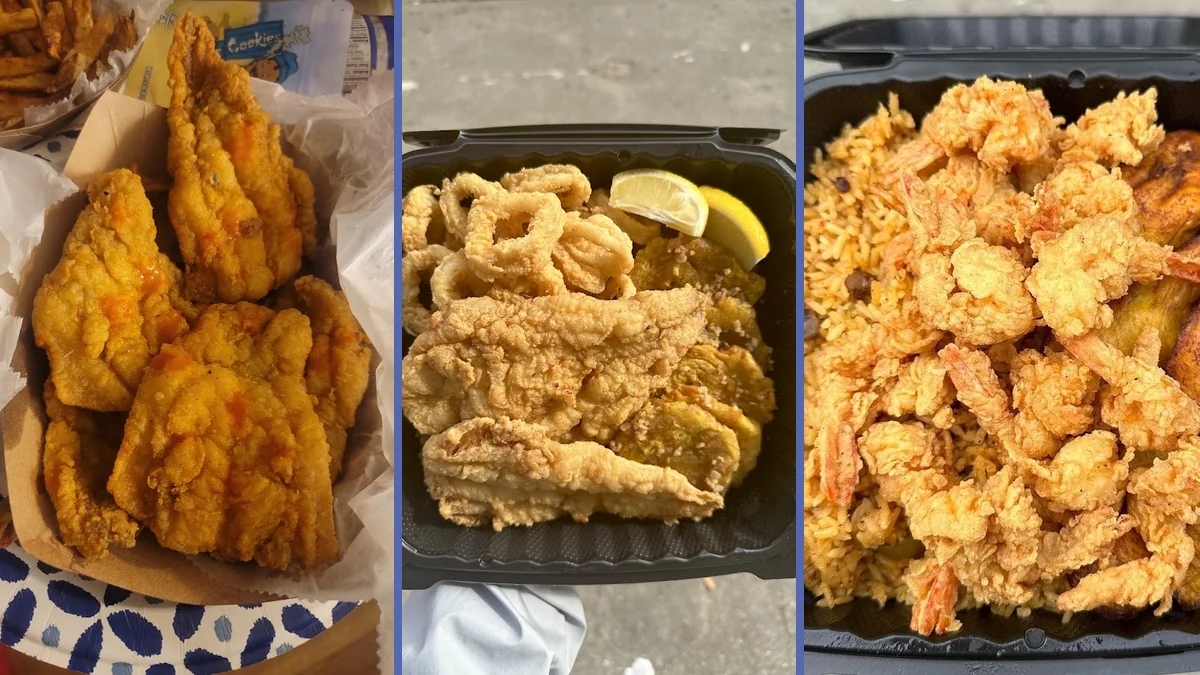 Counter-serve seafood spot with simple seating.
